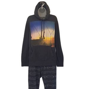 American Eagle Graphic Hoodie Lightweight Pullover Drawstring Hooded Sweatshirt